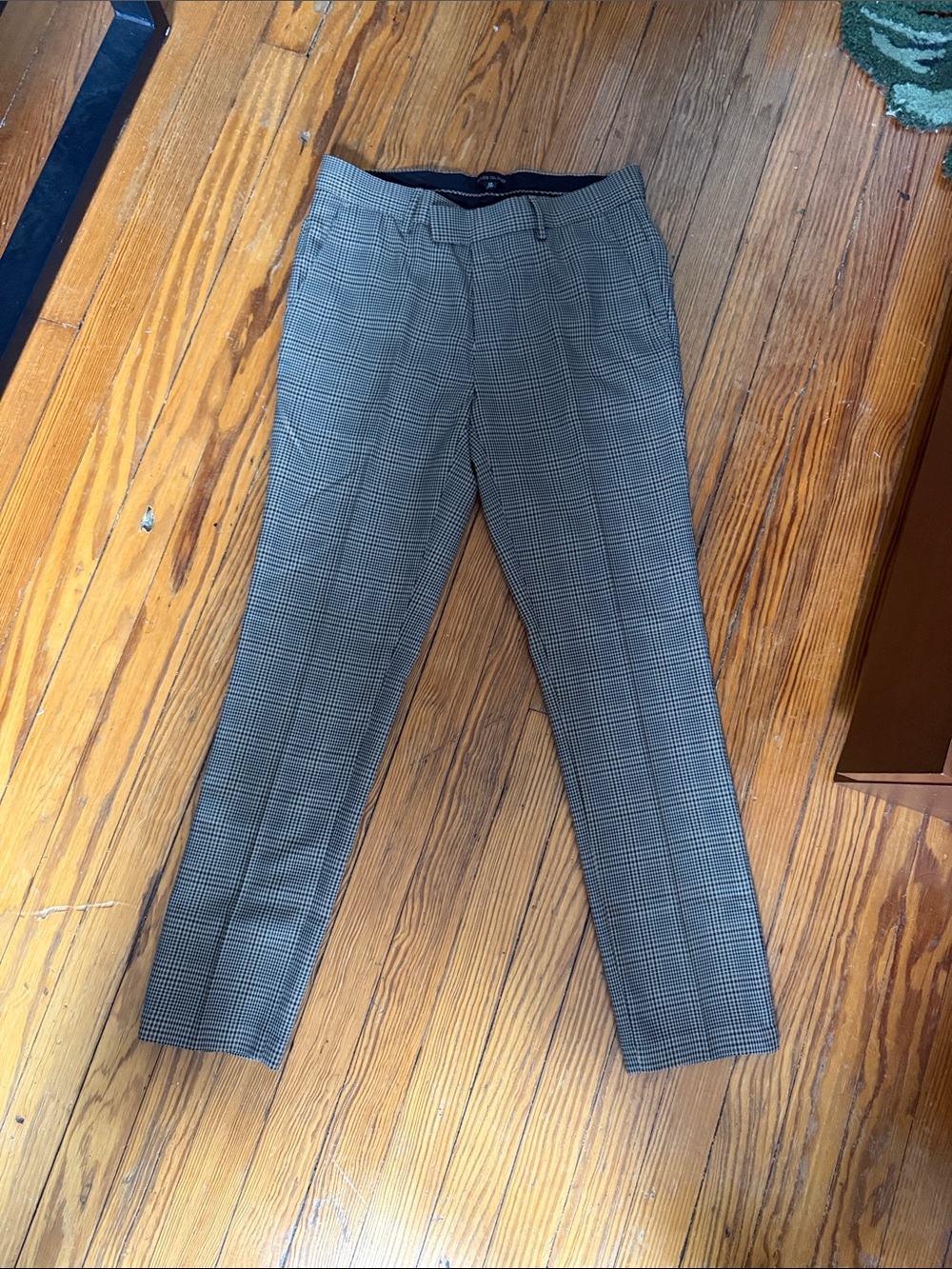 River Island Grey Plaid Men's Dress Pants